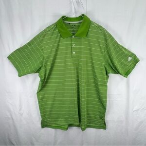 Adidas Climalite - Men’s Golf Shirt - Polo - XL - Green with White Stripes